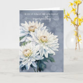 Carte Chrysanthèmes blancs sur Sympathie bleue (Fleur jaune)