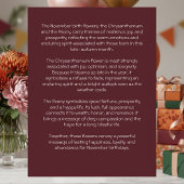 Carte Chrysanthèmes Fleur de Naissance de Novembre Anniv