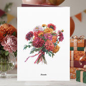 Carte Chrysanthèmes Fleur de Naissance de Novembre Anniv