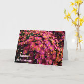 Carte Chrysanthèmes / Magenta / Salutations d'automne (Fleur jaune)