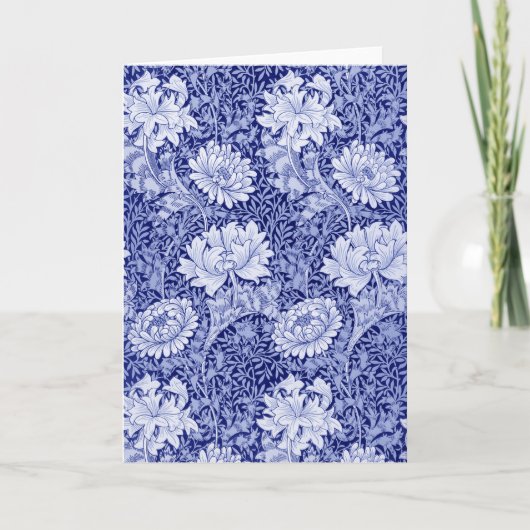 Carte Chrysanthemum Blue, William Morris (Devant)