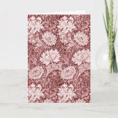 Carte Chrysanthemum Maroon, William Morris (Devant)