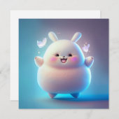 Carte Chubby Bunny & Papillons (Devant / Derrière)