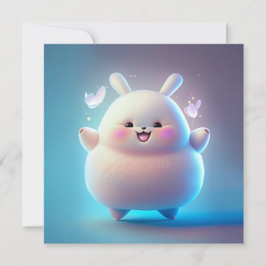 Carte Chubby Bunny & Papillons (Devant)