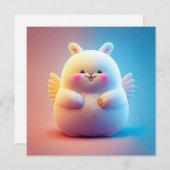 Carte Chubby Lapin De Pâques Avec Ailes (Devant / Derrière)