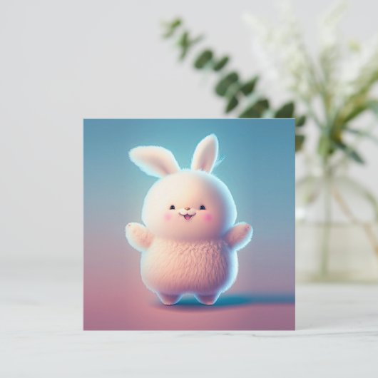 Carte Chubby White Bunny (Debout devant)