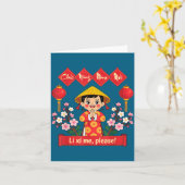 Carte Chuc Mung Nam Moi 2026 Girl Vietnamese Lunar New Y (Fleur jaune)