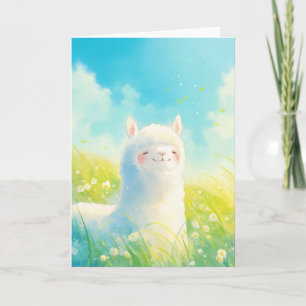 Carte Chuchotements de printemps avec un alpaca