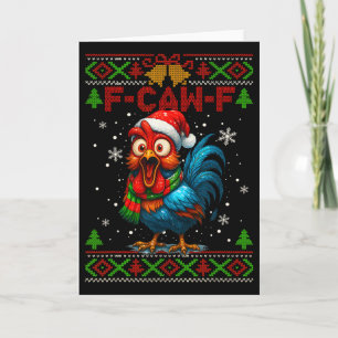 Carte Chuchoteur de poulet drôle de coq F Caw F Fcawf