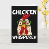 Carte Chuchoteur de poulet Fermier de poulet Nerd Coq de (Fleur jaune)