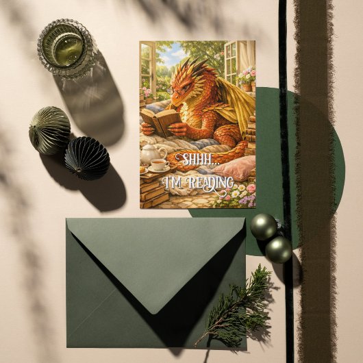 Carte Chut… Je lis Dragon de lecture cosy