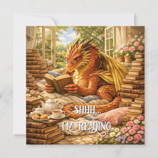 Carte Chut… Je suis en train de lire Dragon de lecture c (Devant)