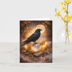 Carte Chute Automnale Mystique Magique Corbeau Vide