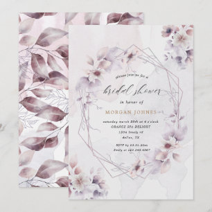 Carte chute d'aquarelle fleurie nuptiale douche invitati