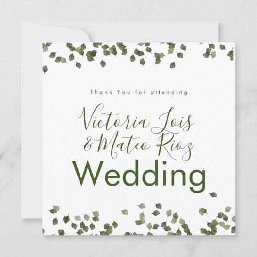 Carte Chute Feuille Automne Merci Mariage (Devant)