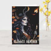Carte Chute Forêt Béni Samhain Night Pagan sorch (Fleur jaune)
