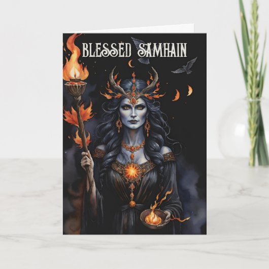 Carte Chute Forêt Béni Samhain Night Pagan sorch (Devant)