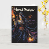 Carte Chute Forêt Béni Samhain Night Pagan sorch (Fleur jaune)