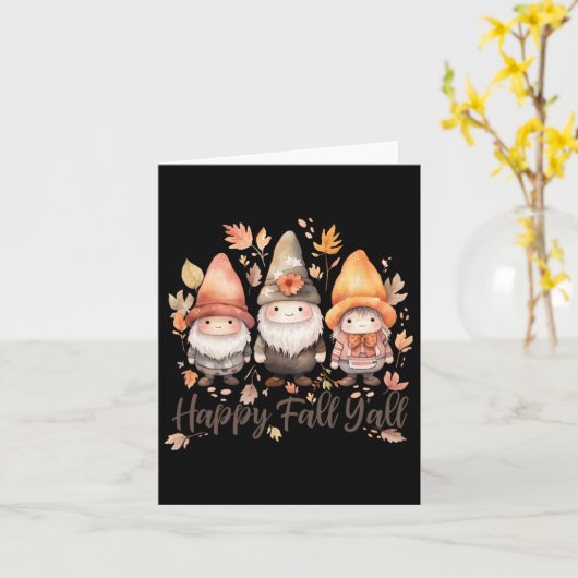 Carte Chute Joyeuse Y'all Gnomes Lit d'Halloween femmes (Fleur jaune)