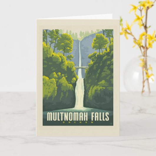 Carte Chutes Multnomah | Oregon (Fleur jaune)