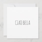 Carte Ciao bella | Salut belle | anniversaire (Dos)
