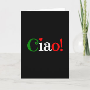 Carte Ciao! Salutation aux couleurs du drapeau italien -
