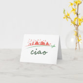 Carte Ciao, salutation en langue italienne (Fleur jaune)