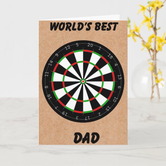 Carte Cible de flechettes fête des pères (Fleur jaune)