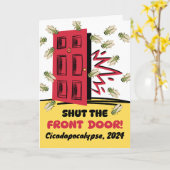 Carte Cicadapocalypse Fermer la porte avant Cicadas (Fleur jaune)