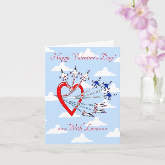 Carte Ciel Bleu Thunderbirds de la Saint-Valentin (Orchidée)