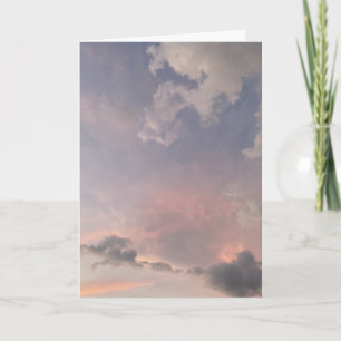 Carte Ciel de coucher de soleil pastel, nuages roses dou