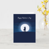 Carte Ciel de la Saint Valentin à deux lunes (Fleur jaune)