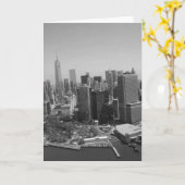 Carte Ciel de New York noir et blanc (Fleur jaune)