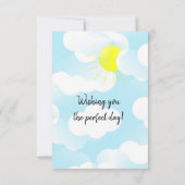 Carte Ciel d'été bleu soleil avec nuages Joyeux annivers (Dos)