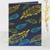 Carte Ciel nocturne Feuilles d'automne (Fleur jaune)