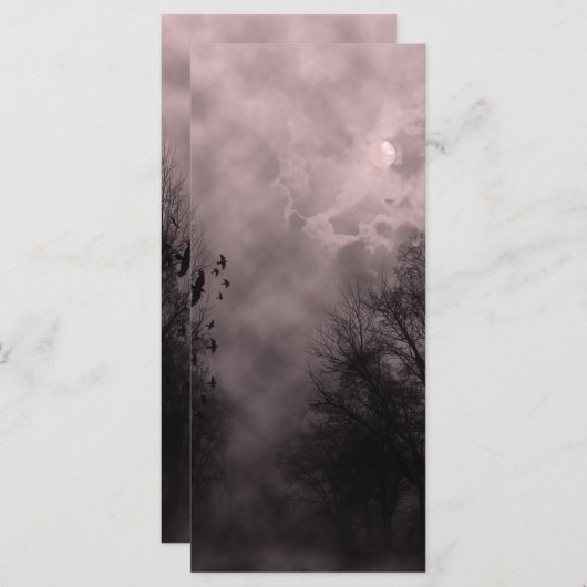 Carte Ciel rouge sang hanté avec des ravens (Devant / Derrière)