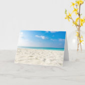 Carte Ciel tropical de sable de mer de plage et jour (Fleur jaune)