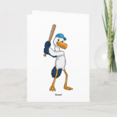 Carte Cigogne au baseball avec une batte de baseball (Dos)
