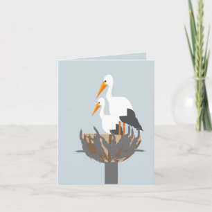 Carte Cigogne dans un nid