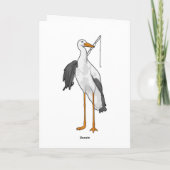 Carte Cigogne Pêche Pêcheur Canne à pêche (Dos)