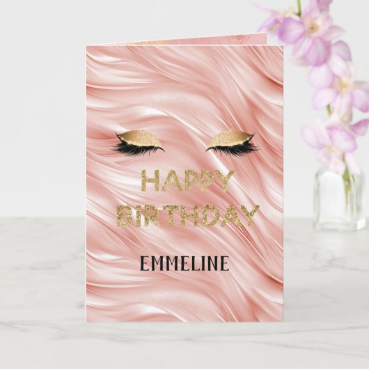 Carte Cils Fête Blush Or Pailleté (Orchidée)