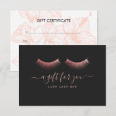Carte Cils Rose Gold | Certificat-Cadeau (Devant / Derrière)