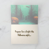 Carte Cimetière effrayant et citrouilles sculptées Hallo (Intérieur)