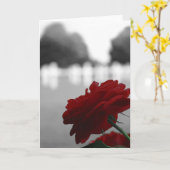 Carte Cimetière et Rose rouge - Fête commémorative (Fleur jaune)