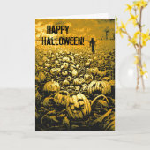 Carte cimetière Jack O'Lantern (Fleur jaune)