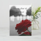 Carte Cimetière & Rose rouge - Jour du Souvenir (Debout devant)