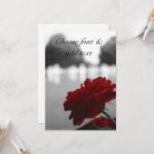 Carte Cimetière & Rose rouge - Jour du Souvenir (Devant/Arrière en situation)