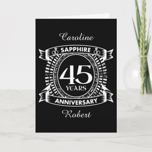 Carte Cimetière saphir du 45e anniversaire du mariage (Devant)