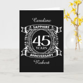Carte Cimetière saphir du 45e anniversaire du mariage (Fleur jaune)
