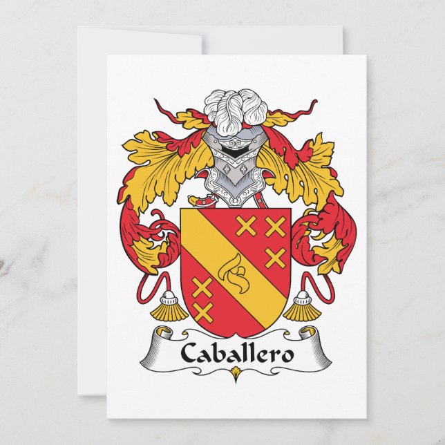 Carte Cimier familial de Caballero (Devant)